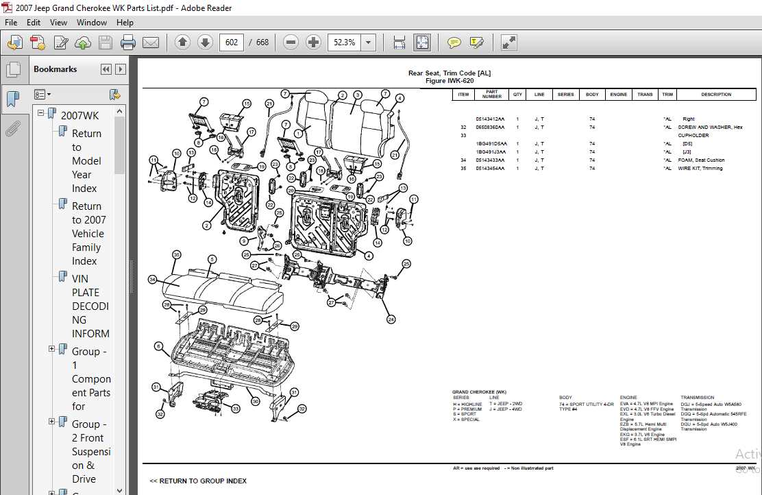 2007 jeep grand cherokee parts diagram