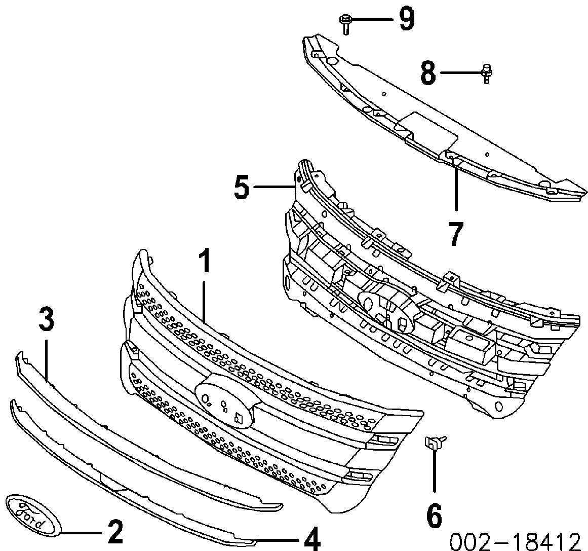 2015 ford f150 front bumper parts diagram