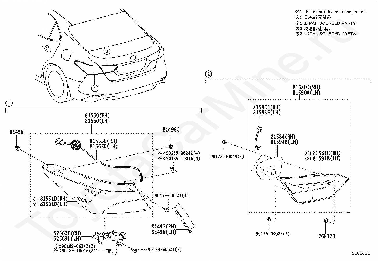 2016 toyota camry parts diagram