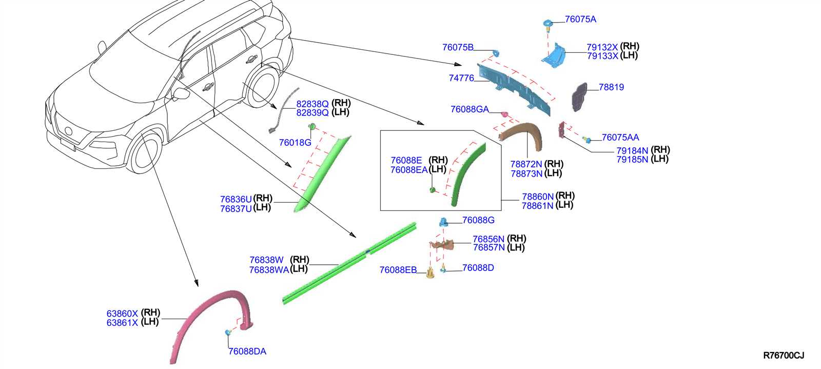 2016 nissan rogue parts diagram