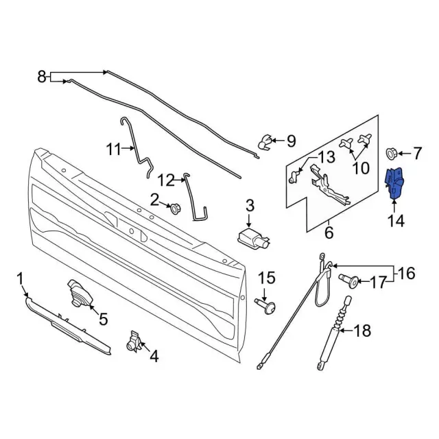 2019 ford f350 tailgate parts diagram