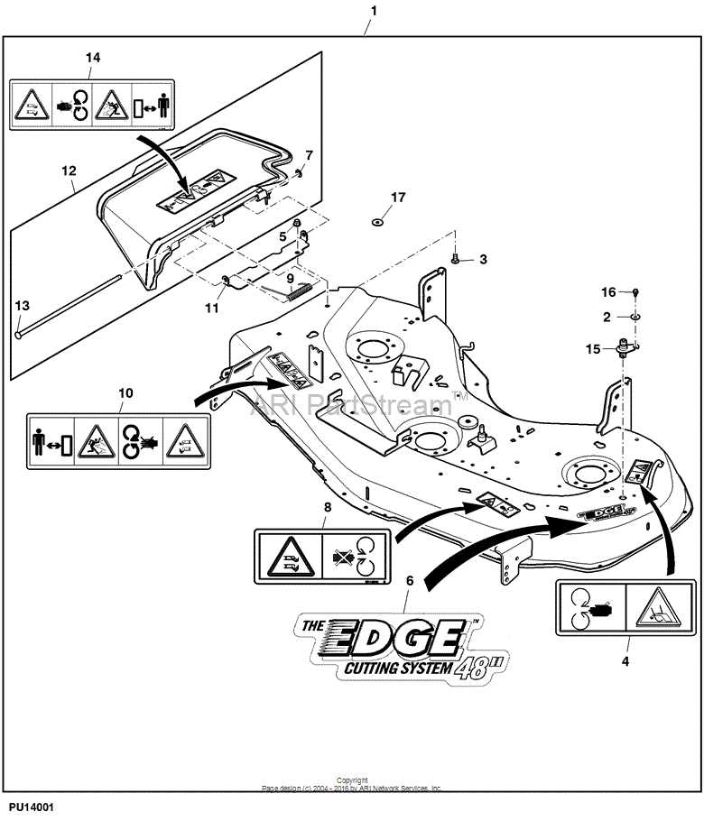 48 inch john deere 48c mower deck parts diagram