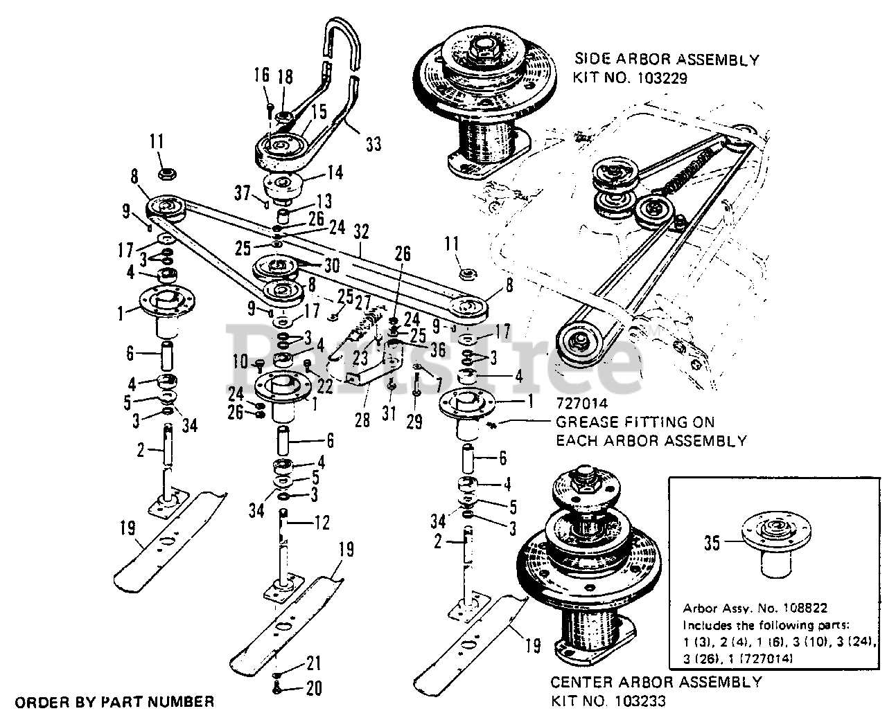 48 inch john deere mower deck parts diagram