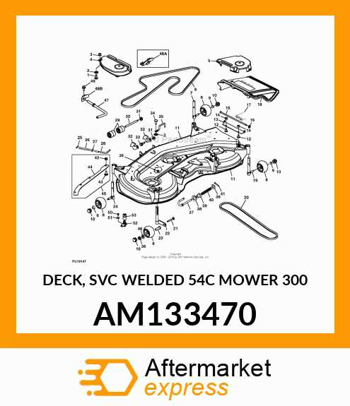 54c mower deck parts diagram