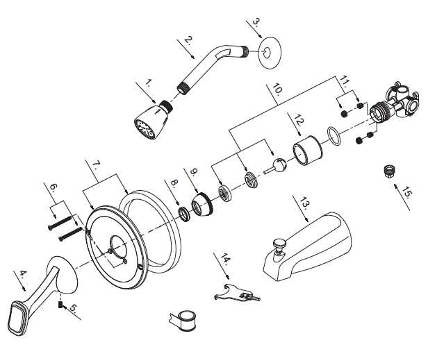 american standard shower parts diagram