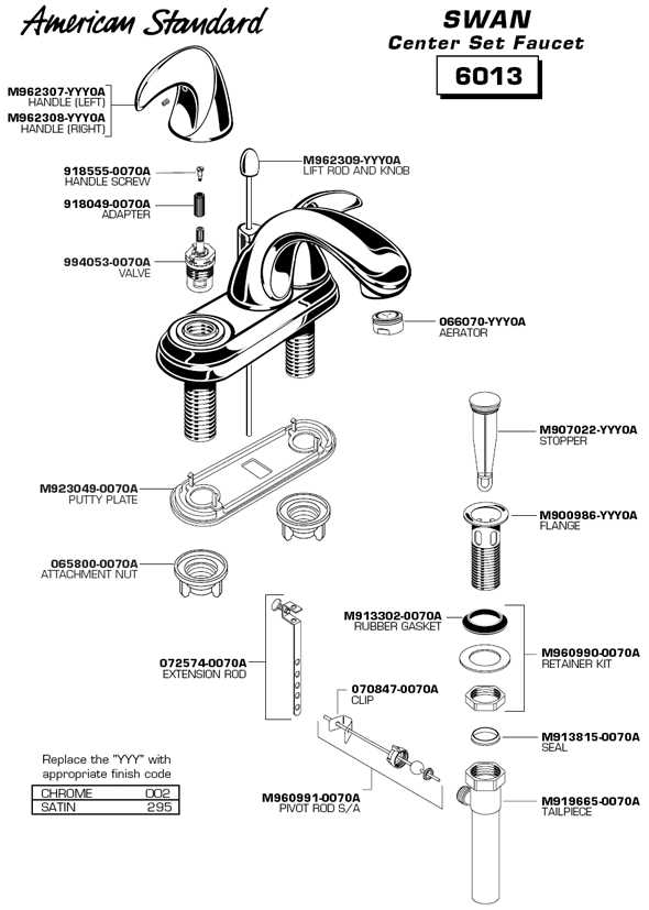 american standard shower parts diagram