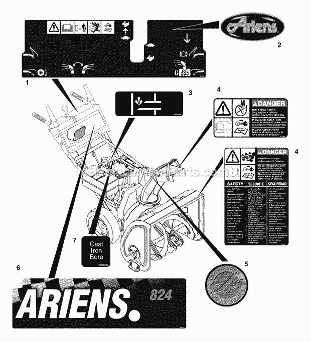 ariens st824 snowblower parts diagram