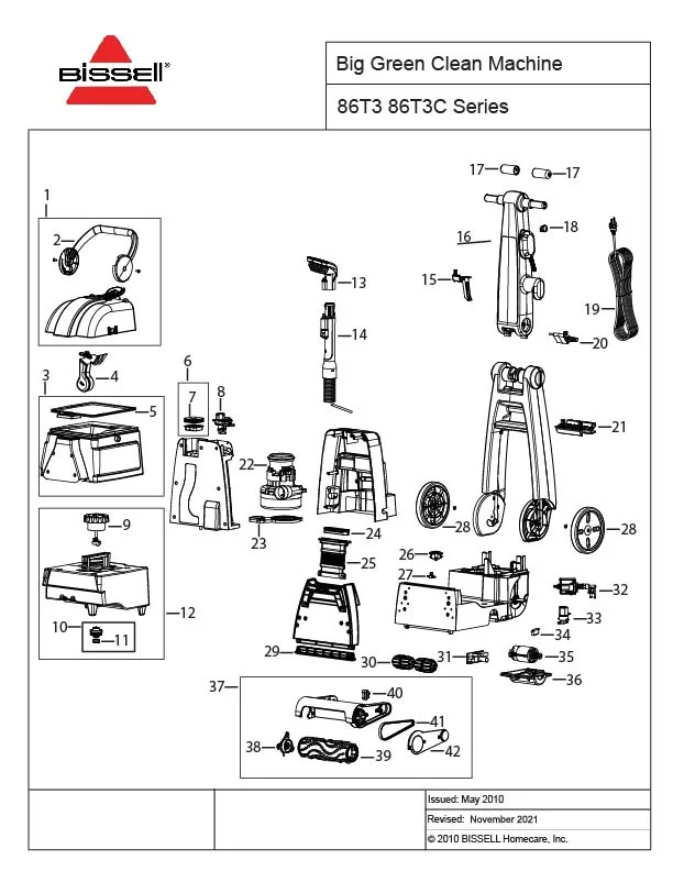 bissell big green parts diagram