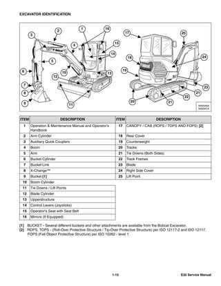 bobcat excavator parts diagram