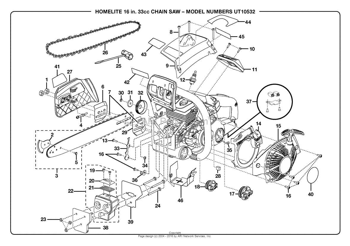 chinese chainsaw parts diagram