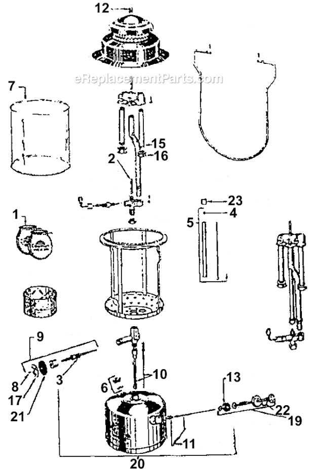 coleman camp stove parts diagram