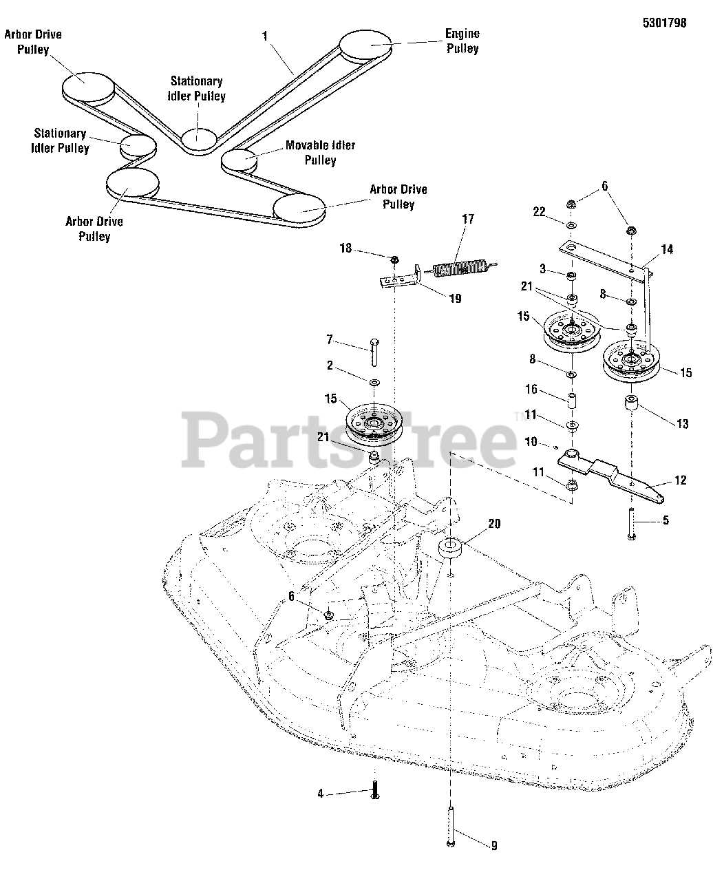 craftsman 46 mower deck parts diagram