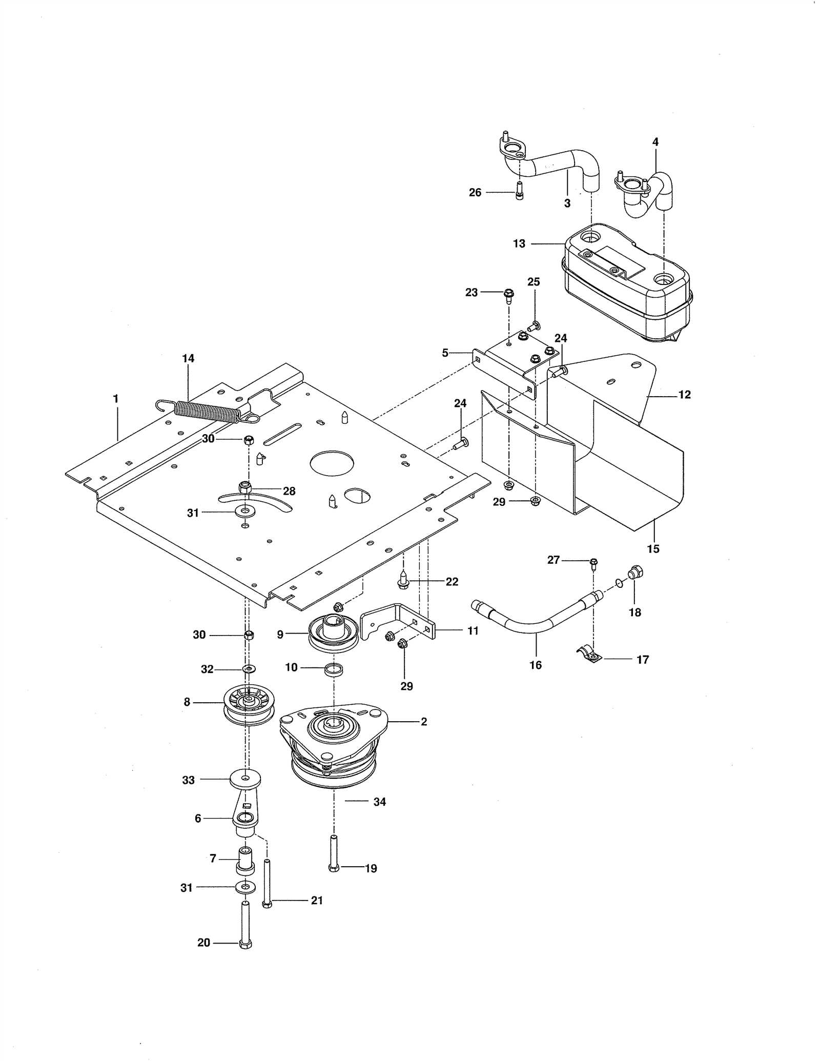 craftsman 46 mower deck parts diagram