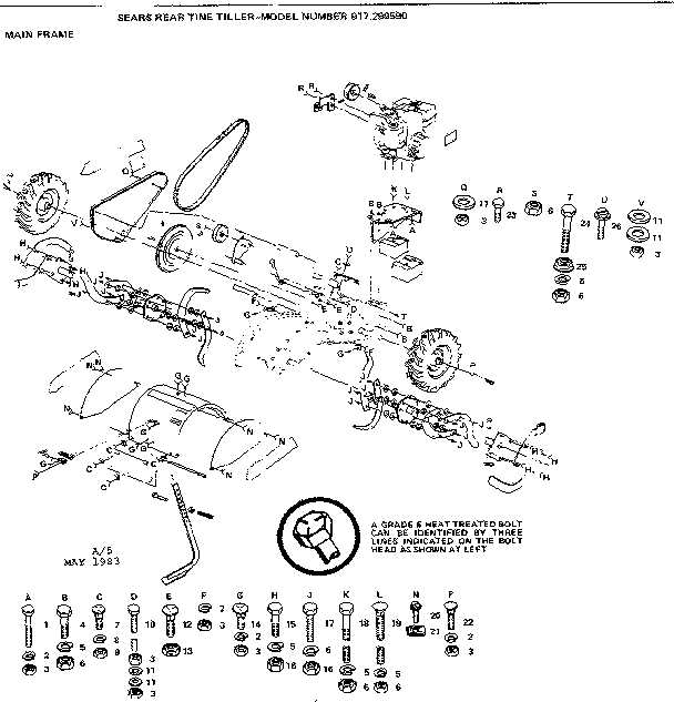 craftsman rear tine tiller parts diagram