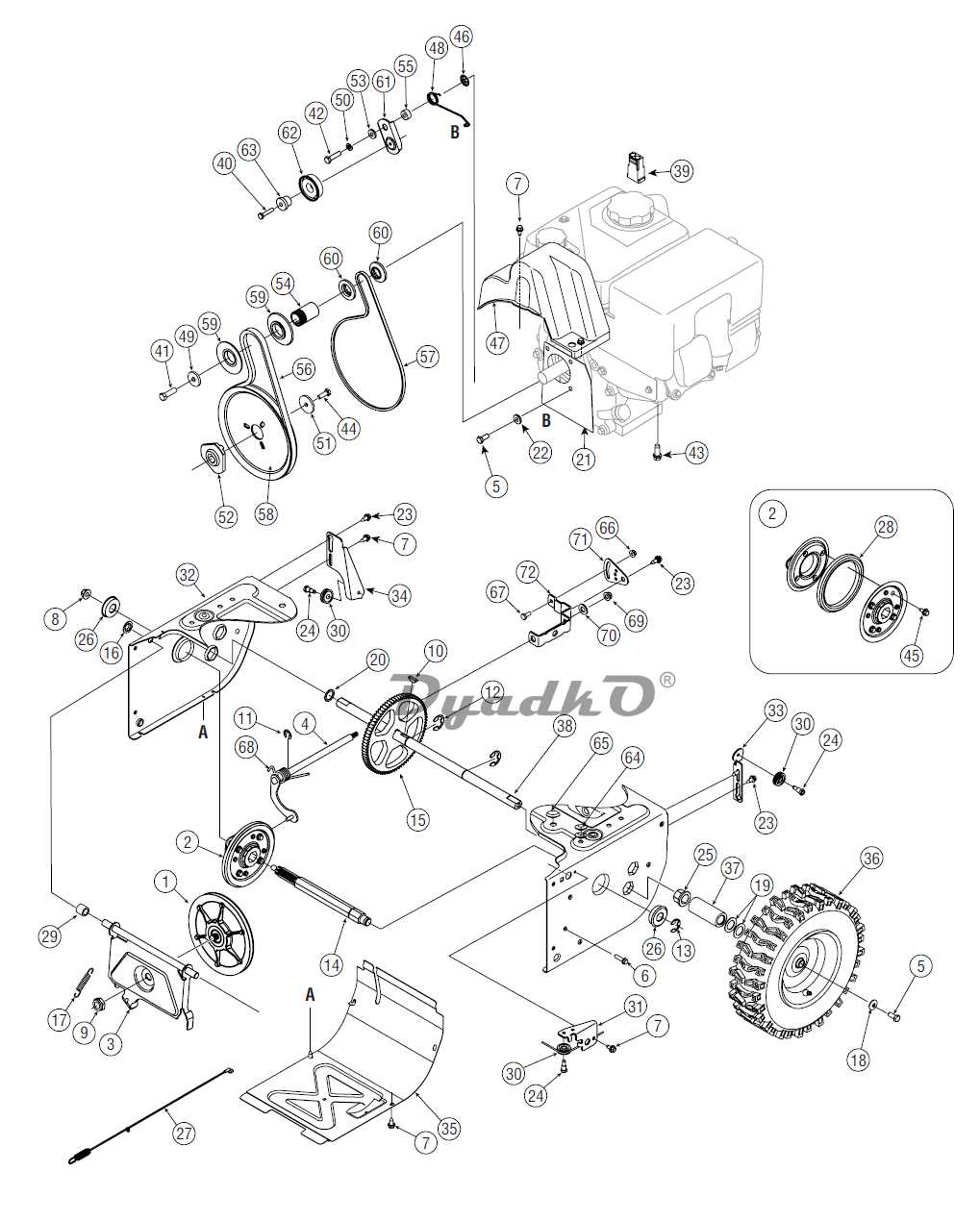 craftsman snowblower parts diagram