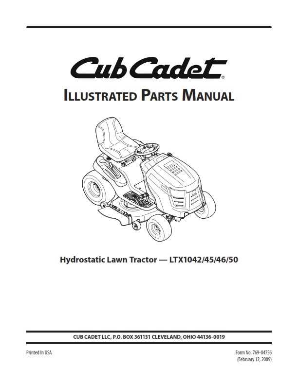 cub cadet lt1040 parts diagram