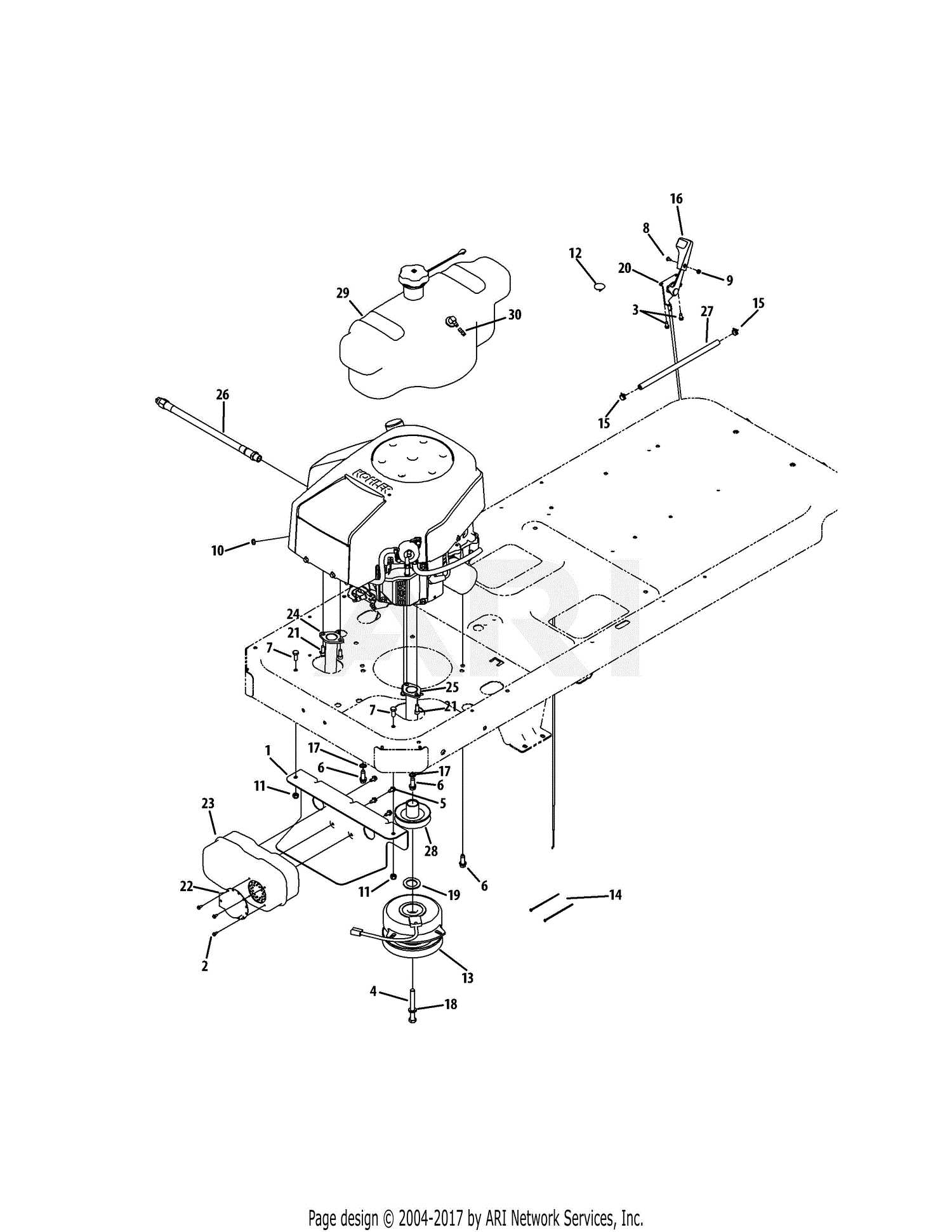 cub cadet rzt 54 parts diagram