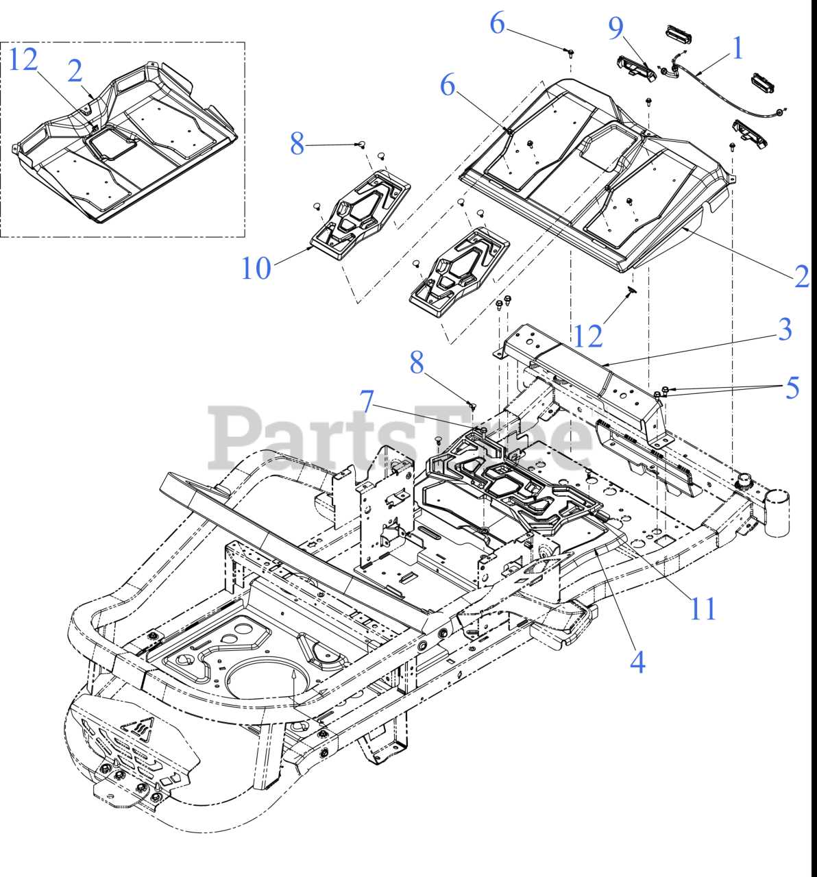 cub cadet zero turn parts diagram