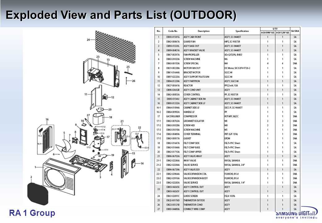 daikin mini split parts diagram