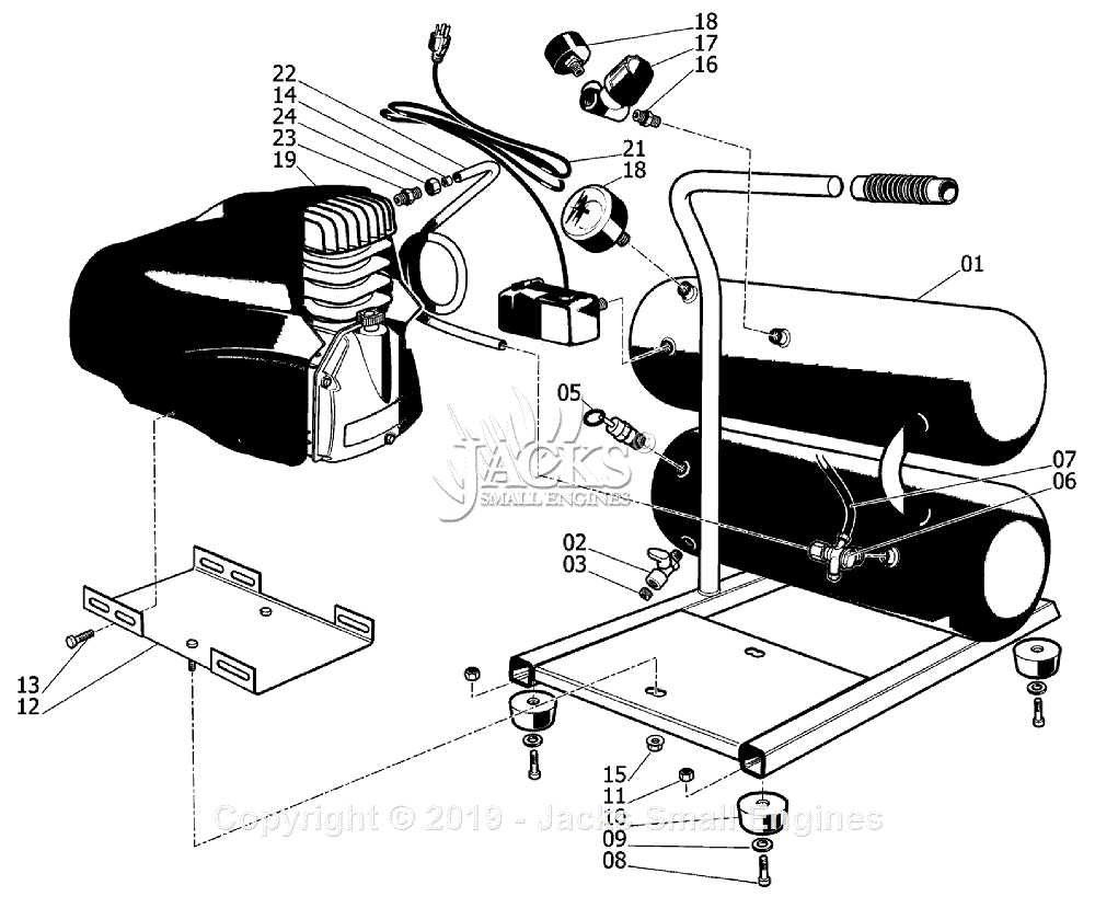 dewalt air compressor parts diagram