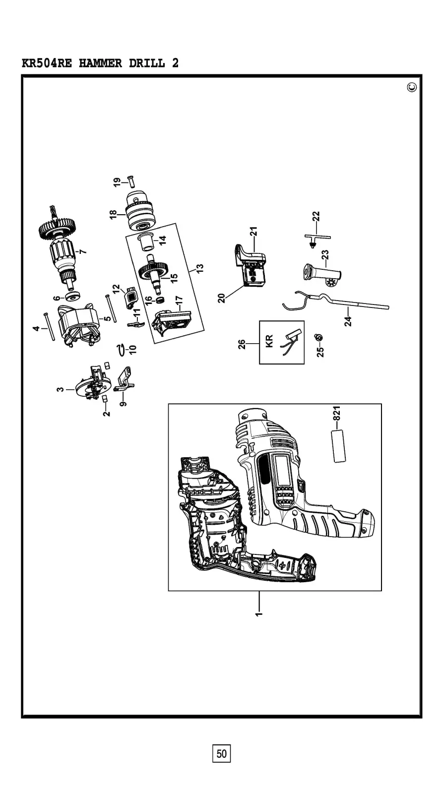 dewalt dch273 parts diagram