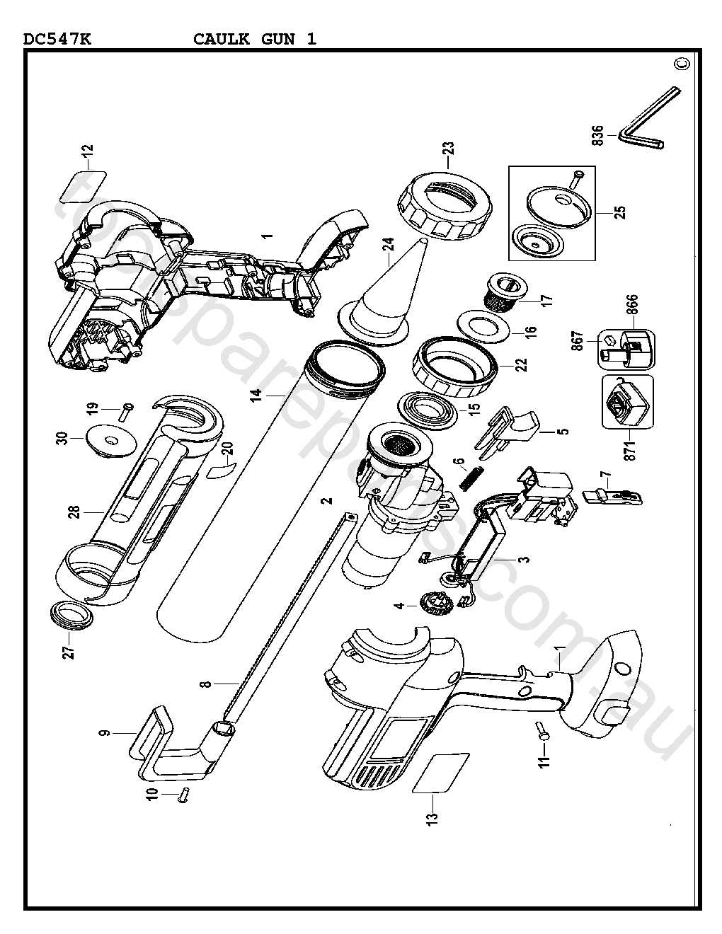 dewalt nail gun parts diagram