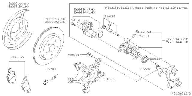 disk brake parts diagram