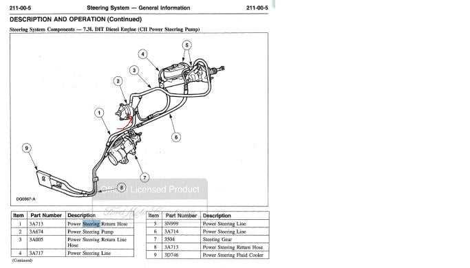 ford f350 steering parts diagram