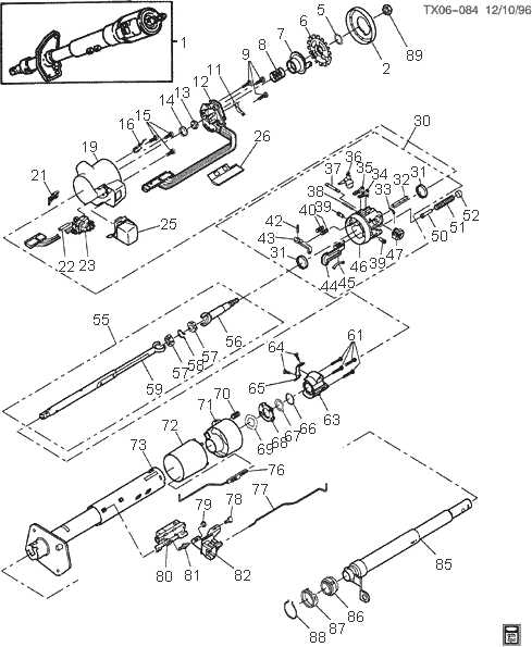 ford steering column parts diagram