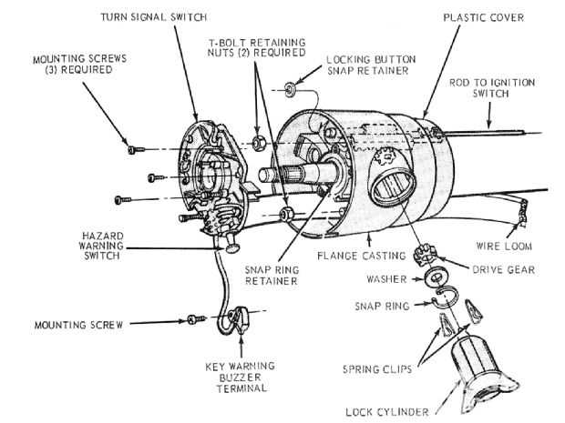 ford steering column parts diagram