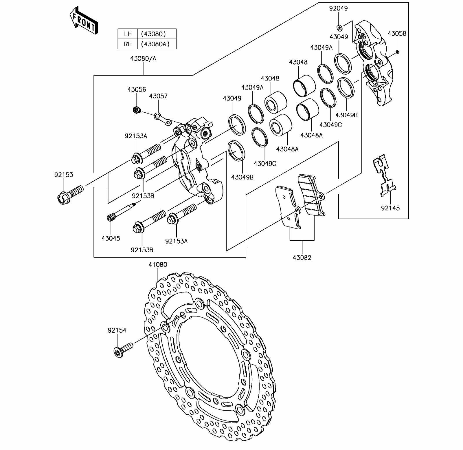 front brake parts diagram