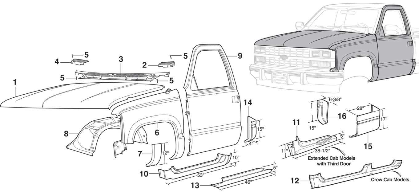 gm truck parts diagrams