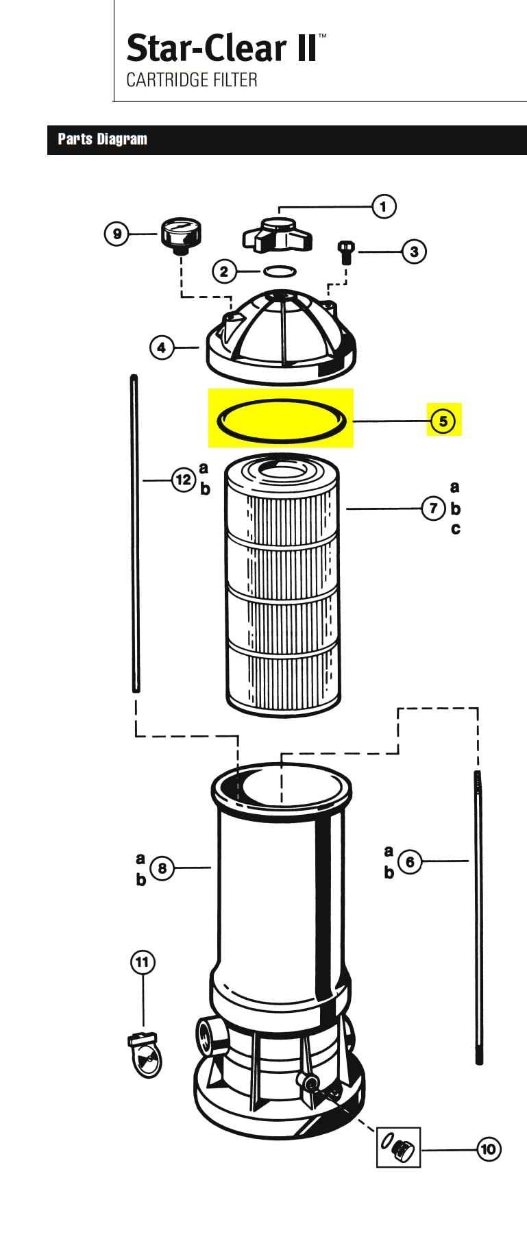 hayward cartridge filter parts diagram