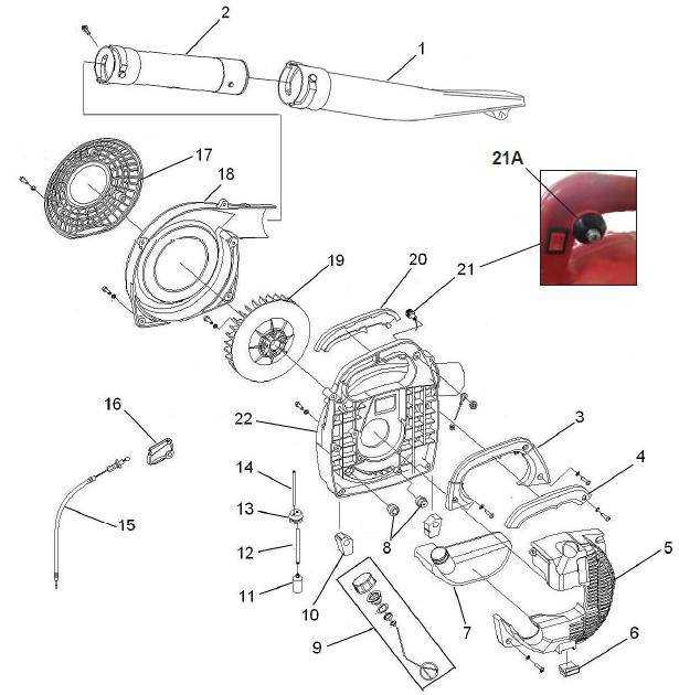 homelite leaf blower parts diagram