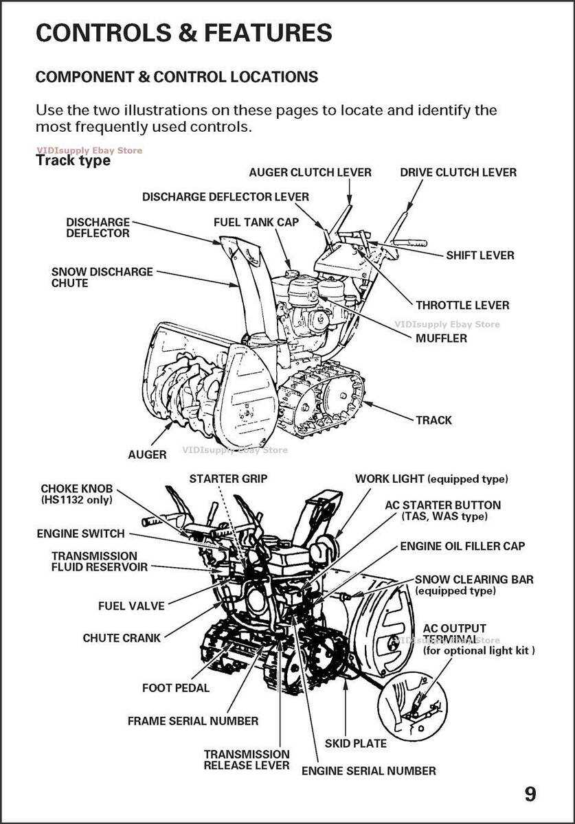 honda hs928 snowblower parts diagram