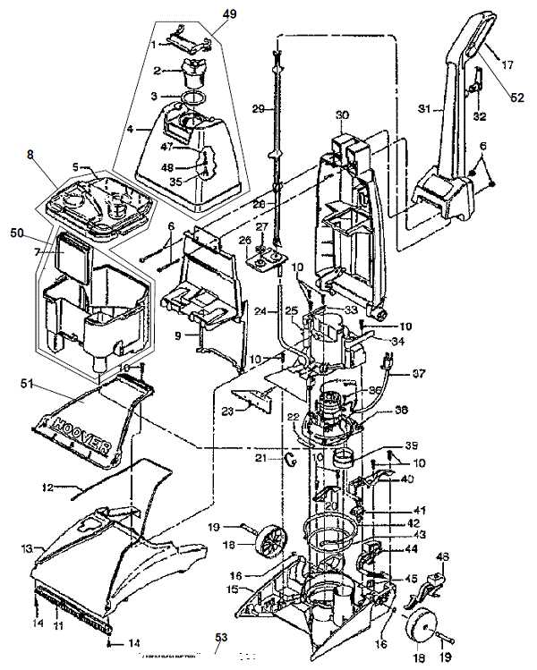 hoover steamvac hoover carpet cleaner parts diagram