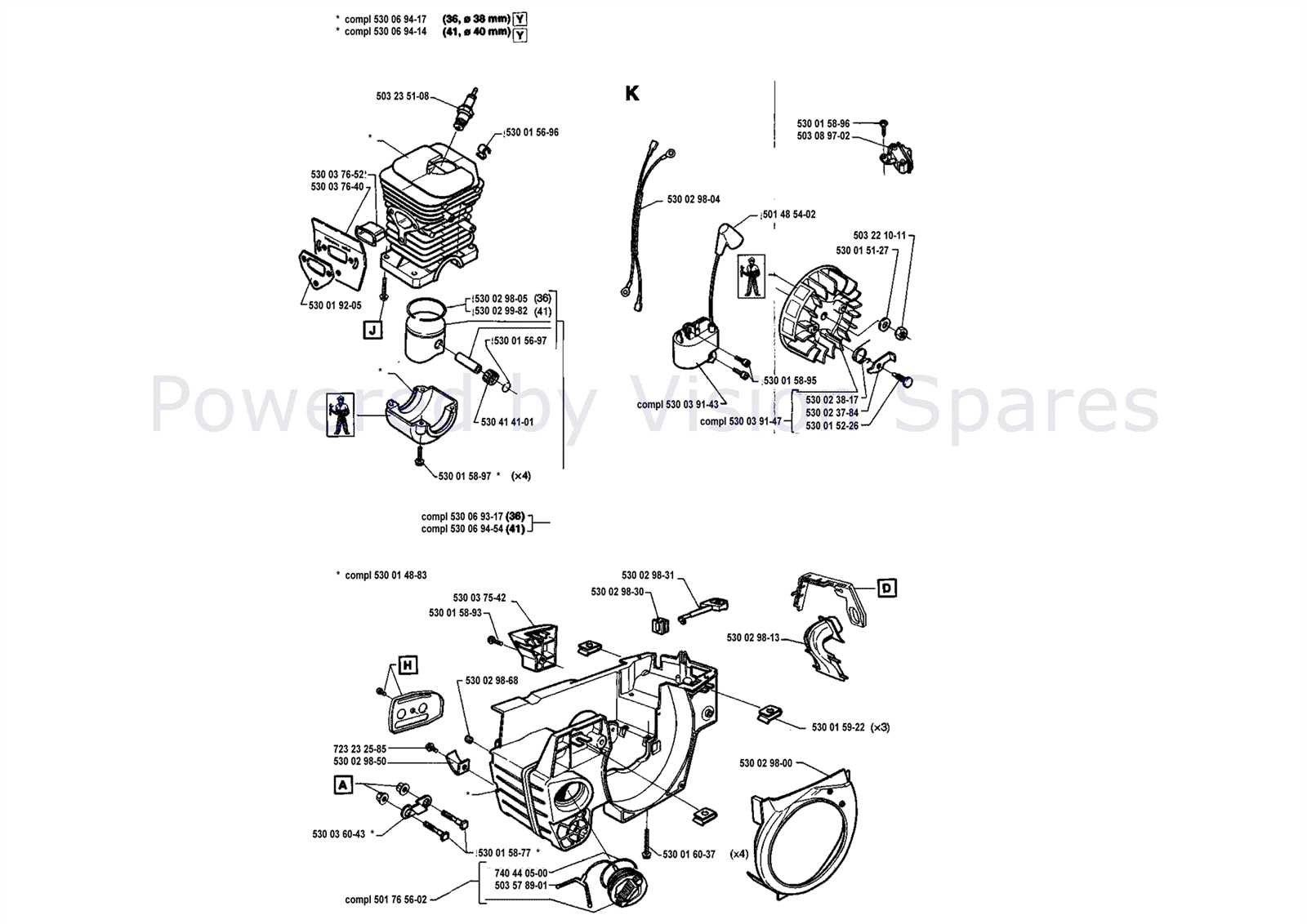 husqvarna 36 chainsaw parts diagram