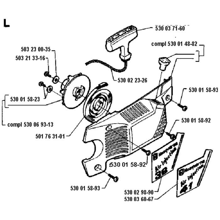 husqvarna 36 chainsaw parts diagram