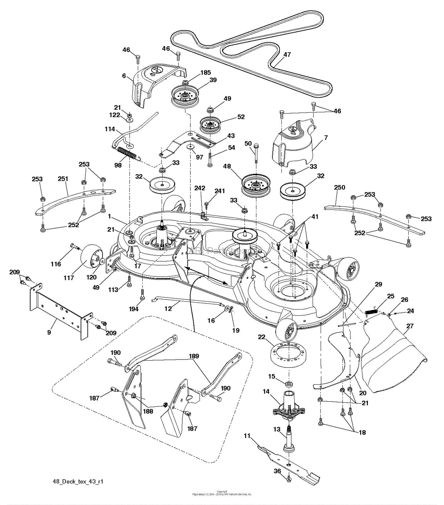 husqvarna 48 inch mower deck parts diagram