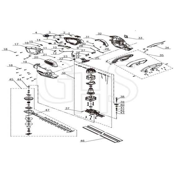 husqvarna hedge trimmer parts diagram