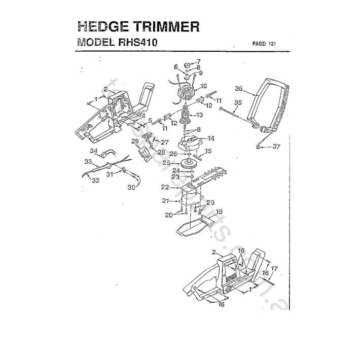 husqvarna hedge trimmer parts diagram