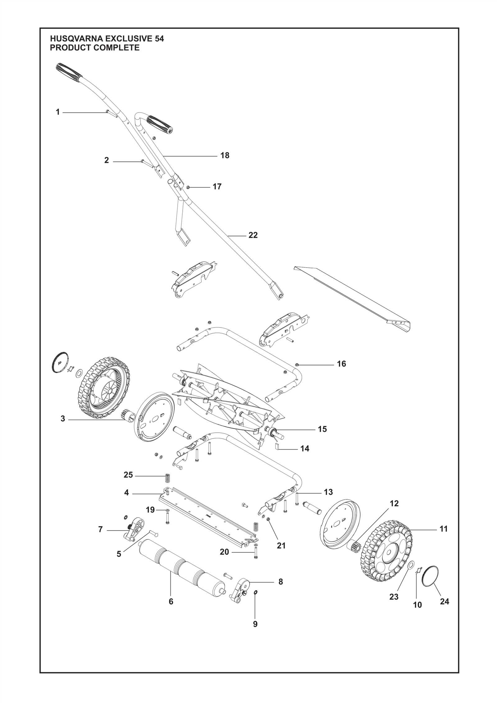 husqvarna push mower parts diagram