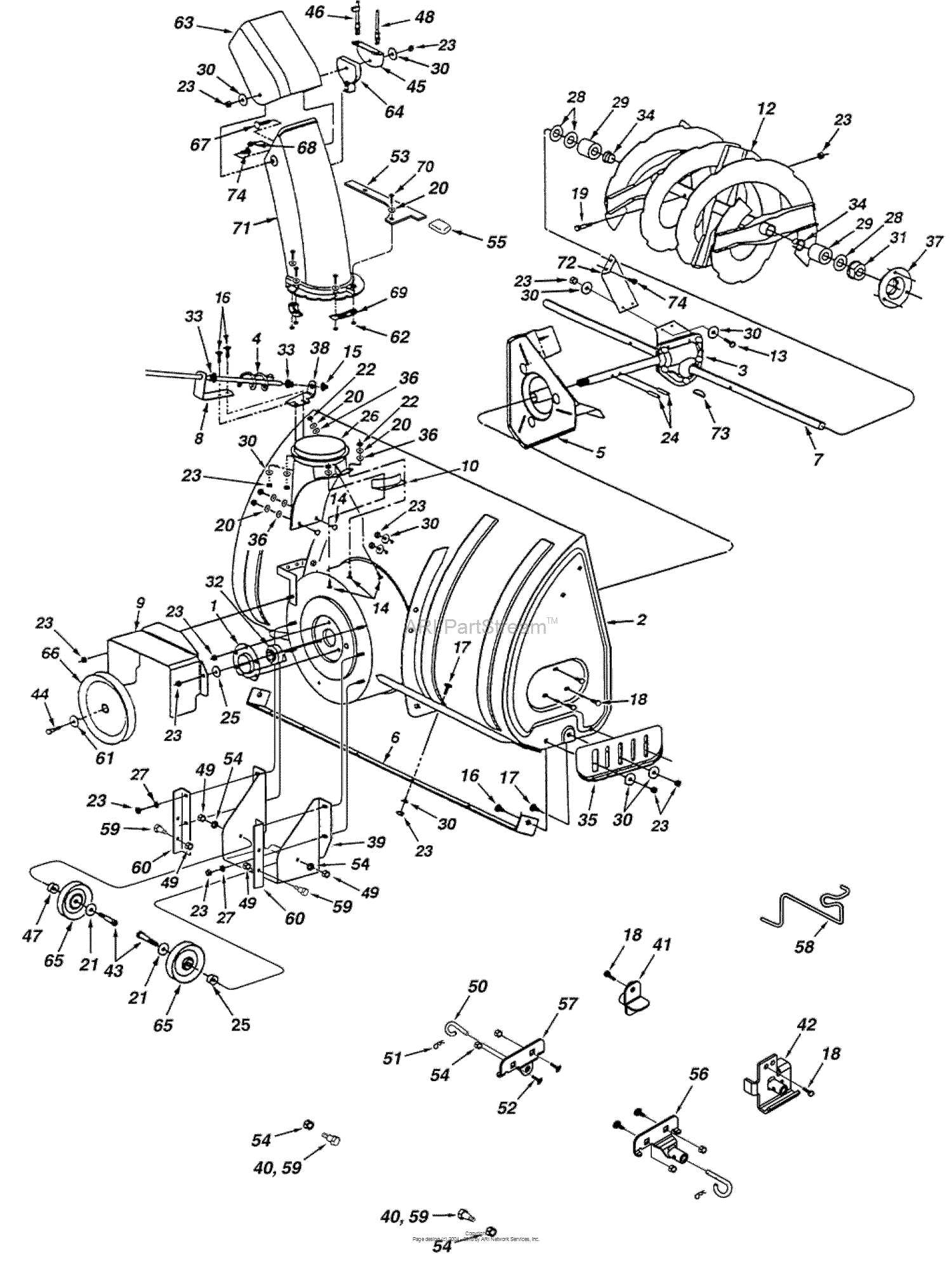 husqvarna snow blower parts diagram