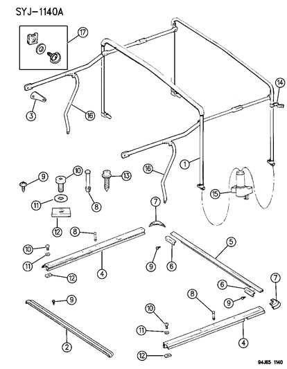 jeep wrangler soft top parts diagram