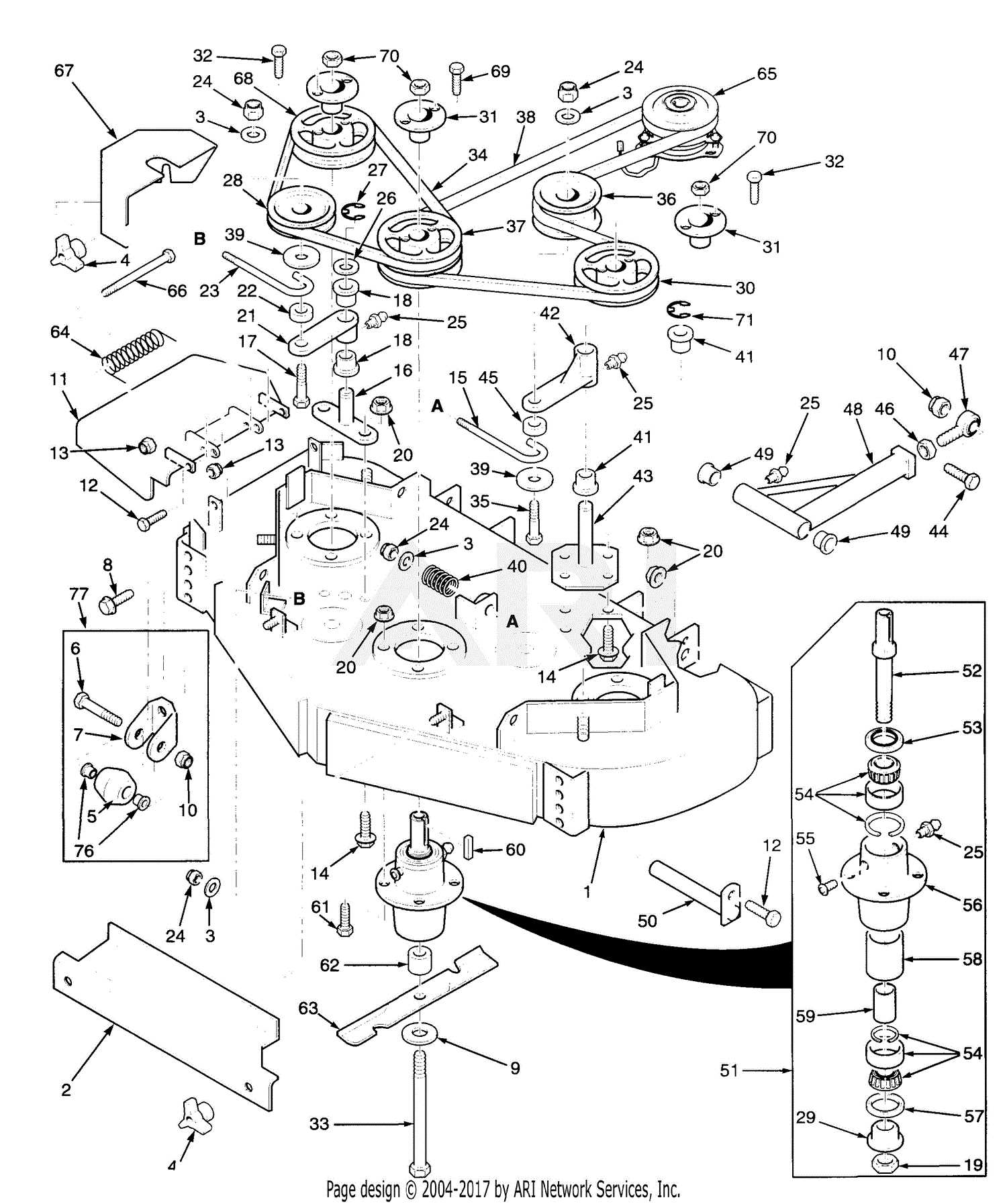 john deere freedom 42 mulching deck parts diagram