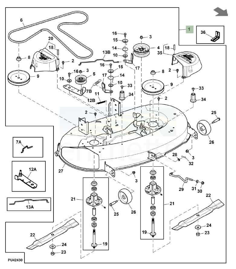 john deere la115 mower deck parts diagram