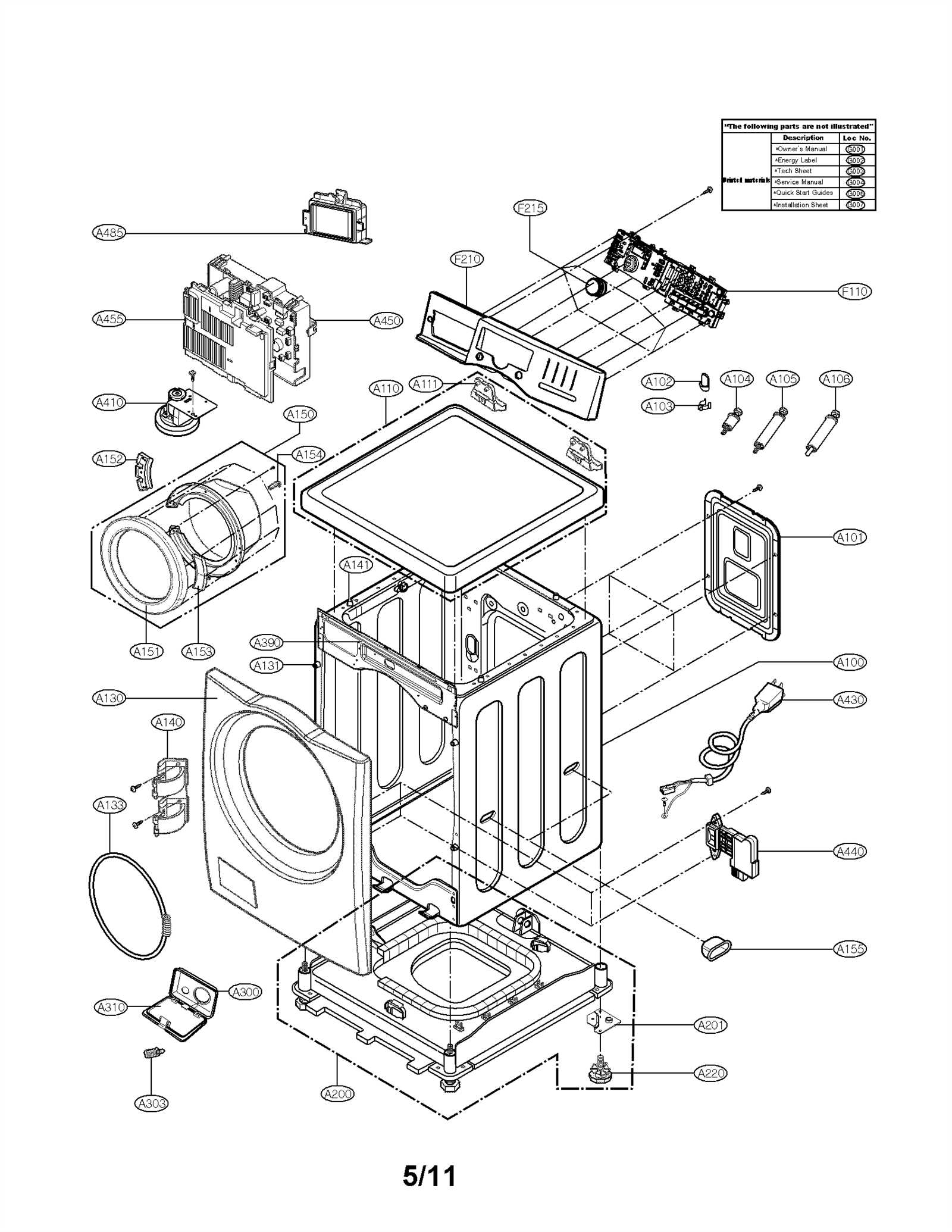 kenmore front load washer parts diagram