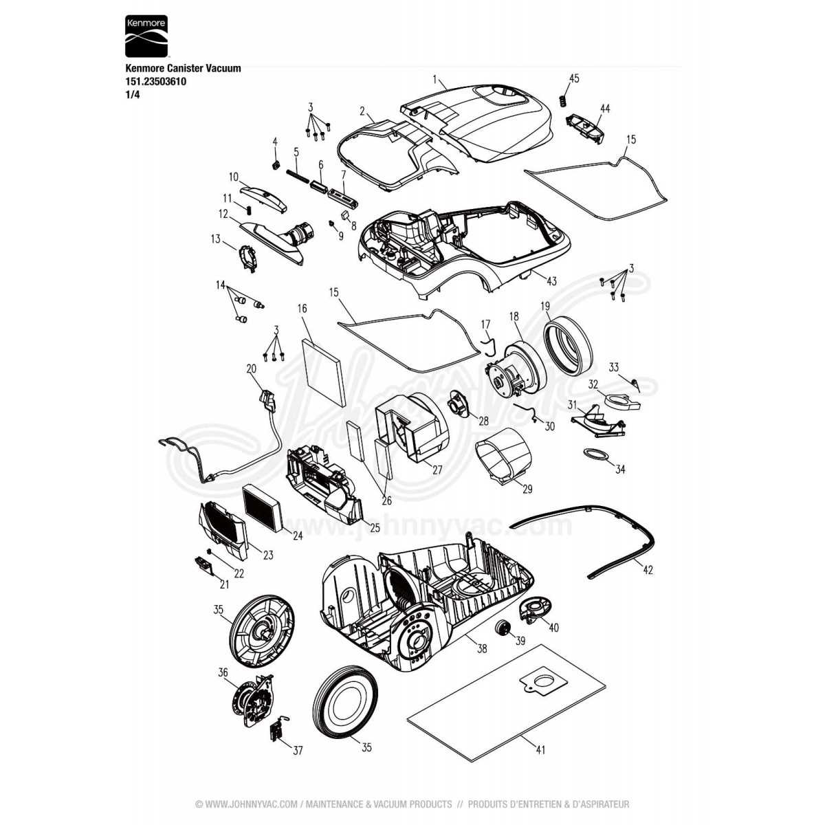 kenmore vacuum cleaner parts diagram