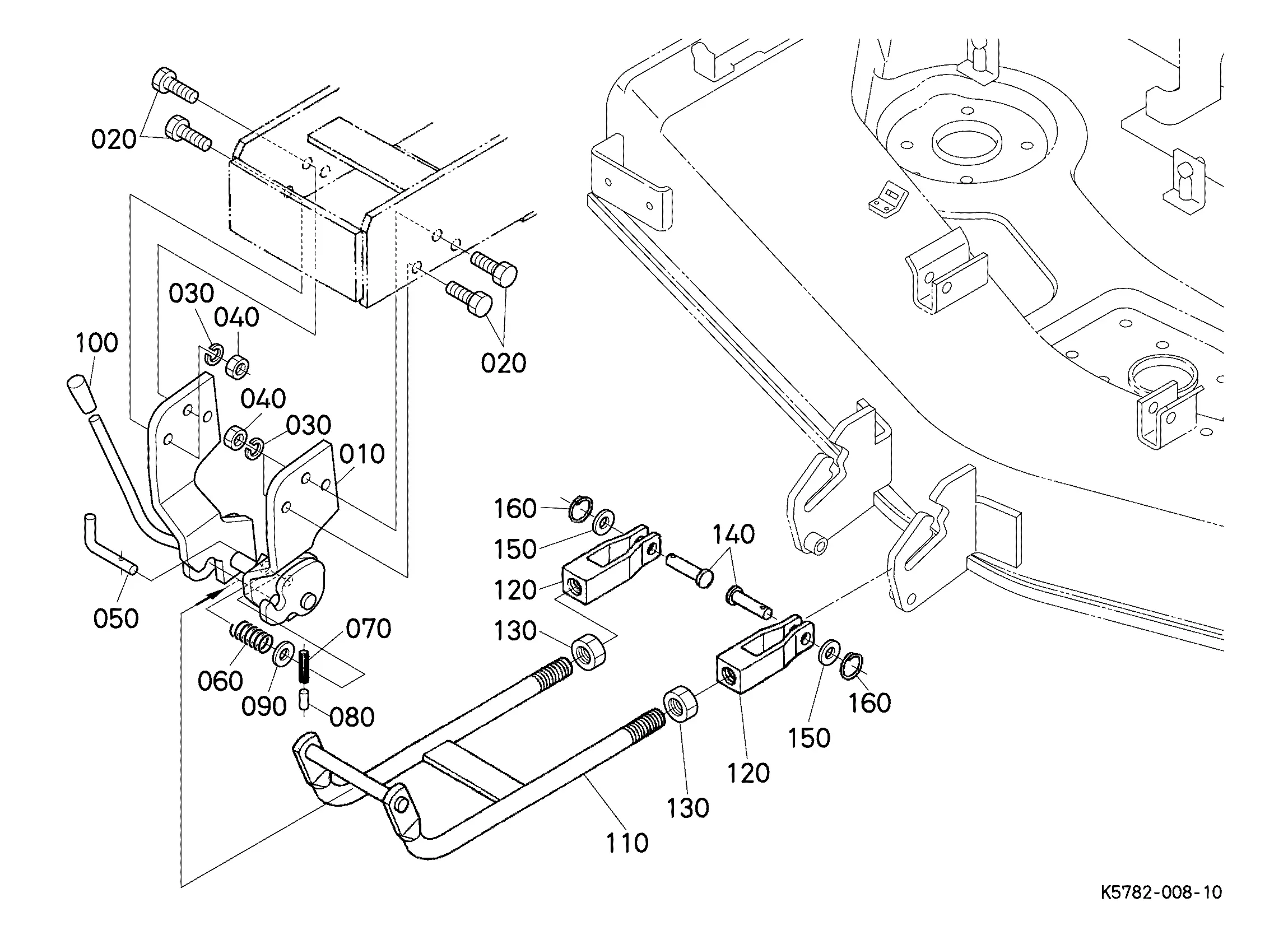 kubota 54 inch mower deck parts diagram