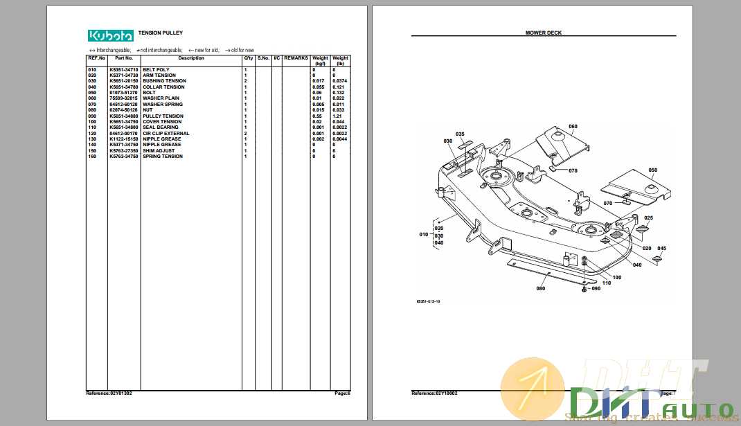 kubota rck60 mower deck parts diagram